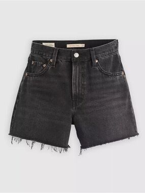 Levi’s ribcage crop flare black shorts